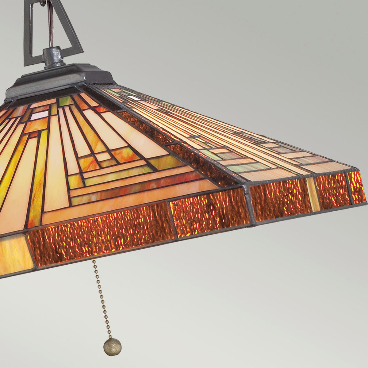 PENDELLEUCHTE Stephen 45,7/38,1 cm   - Dunkelbraun/Multicolor, KONVENTIONELL, Glas/Naturmaterialien (45,7/38,1cm) - Elstead Lighting
