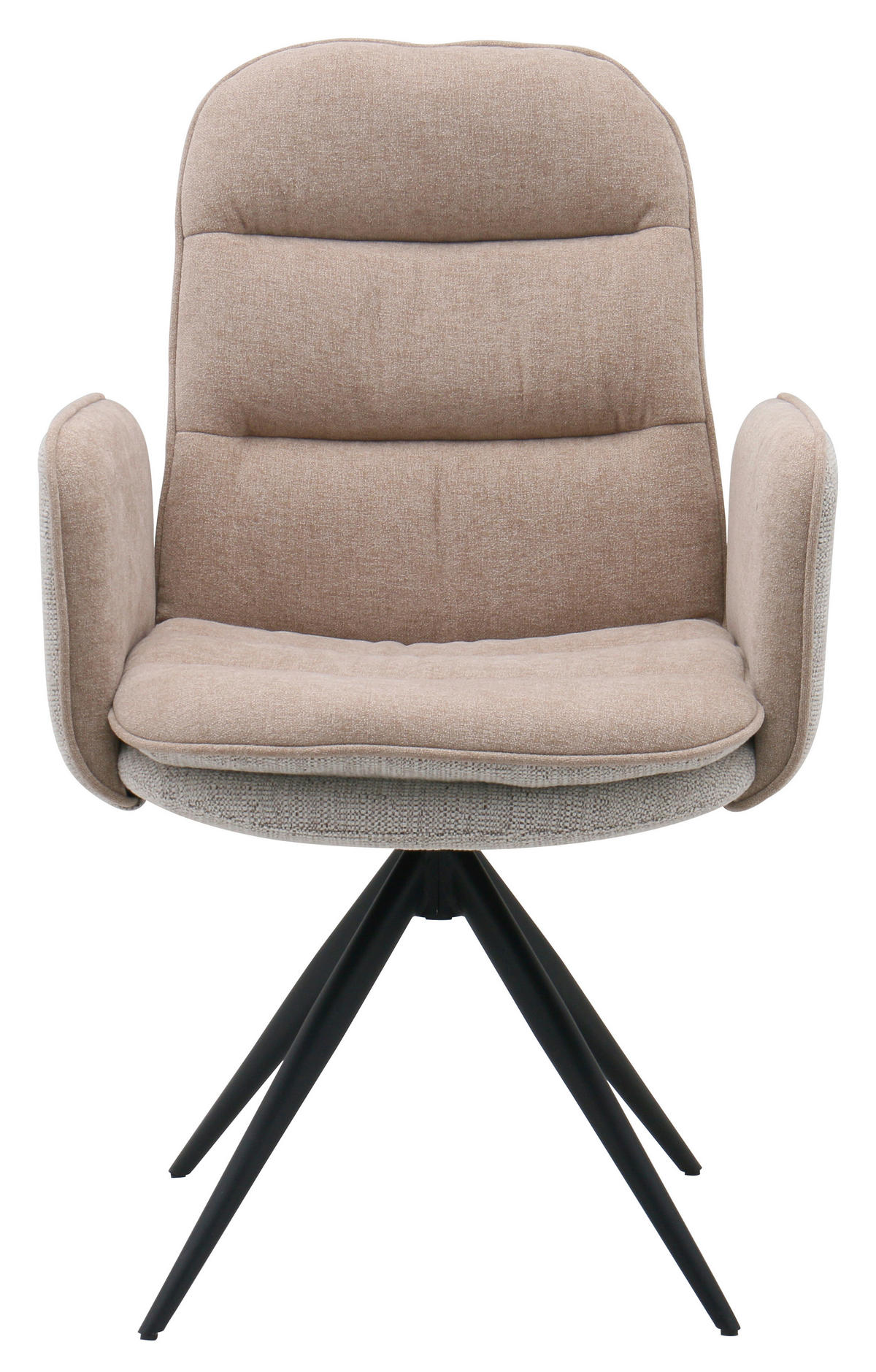 ARMLEHNSTUHL  Sitzfläche 360° drehbar Webstoff  Schwarz, Beige, Beigebraun  - Beige/Beigebraun, MODERN, Textil/Metall (62.5/99/71cm) - Livetastic
