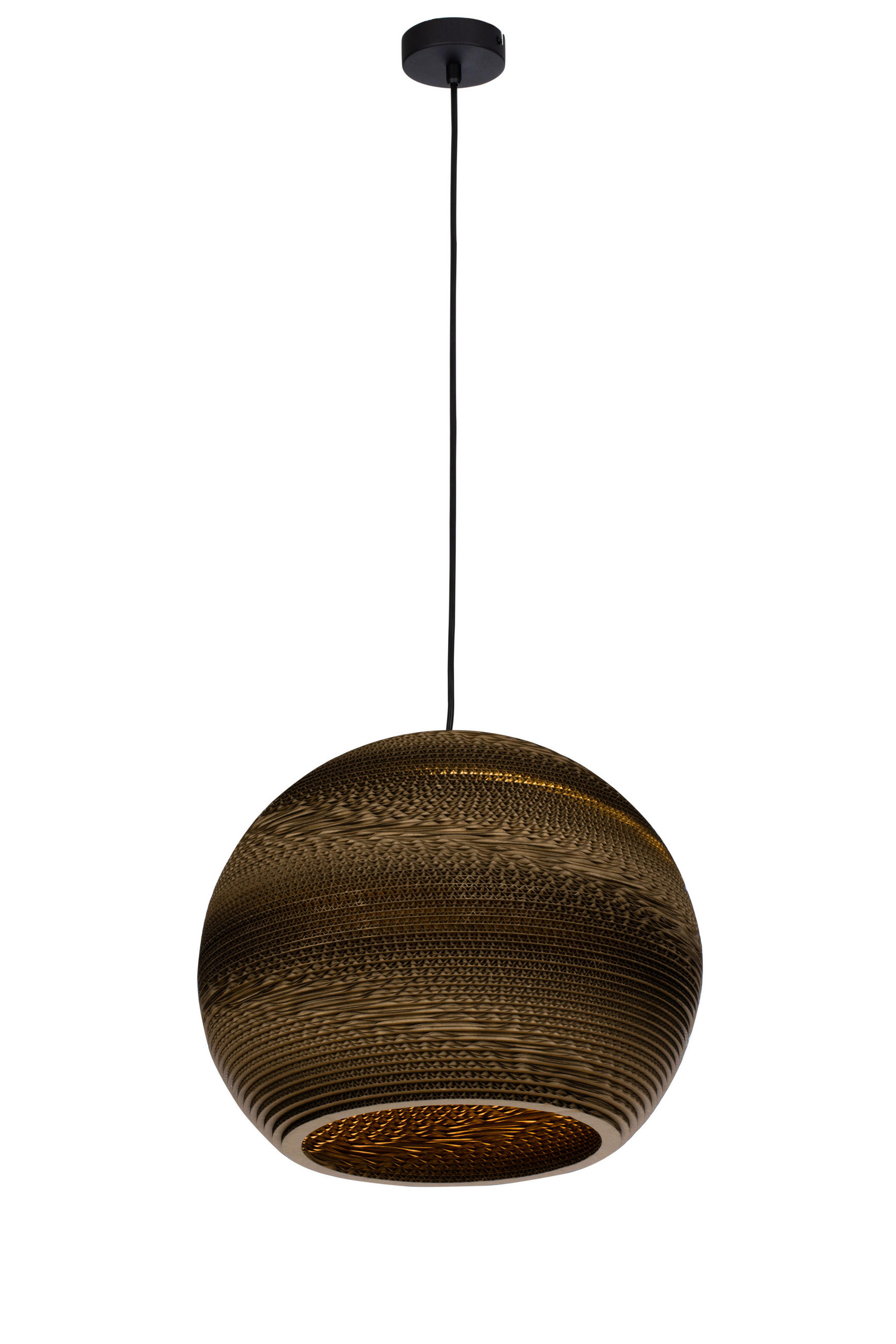 HÄNGELEUCHTE 40/150 cm  - Schwarz/Braun, Natur, Karton/Metall (40/150cm) - Marama