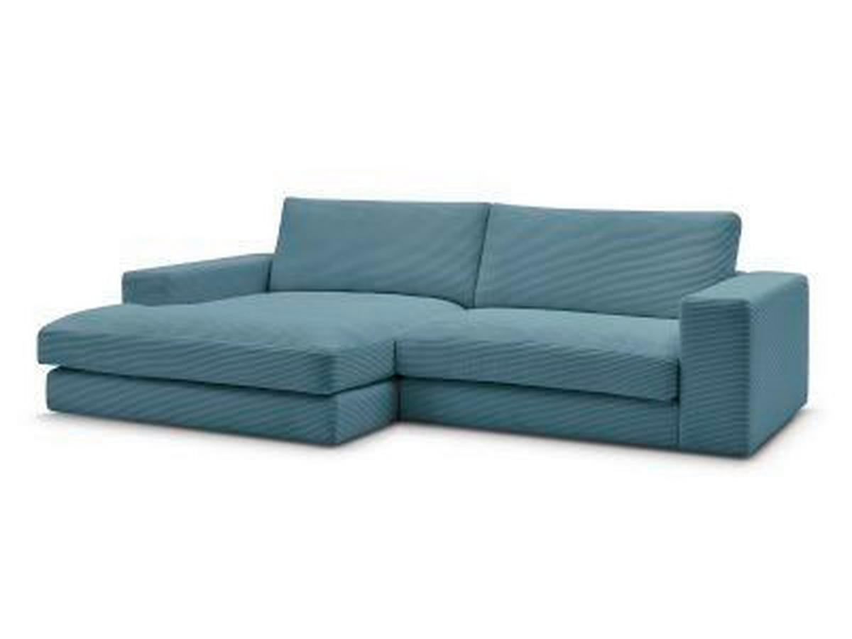 ECKSOFA  LEONARD Hellblau Cord  - Schwarz/Hellblau, MODERN, Kunststoff/Textil (159/274cm)