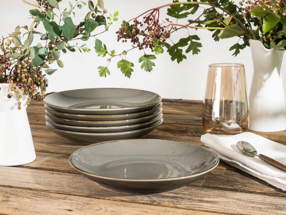 DESSERTTELLERSET 21 cm  - Grau, Trend, Keramik (21cm) - Creatable
