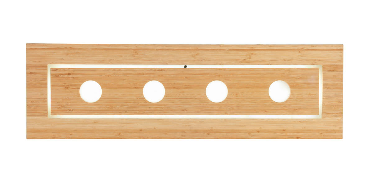 LED-DECKENLEUCHTE 100,5/30,5/6 cm   - Naturfarben/Weiß, KONVENTIONELL, Naturmaterialien/Kunststoff (100,5/30,5/6cm) - Novel