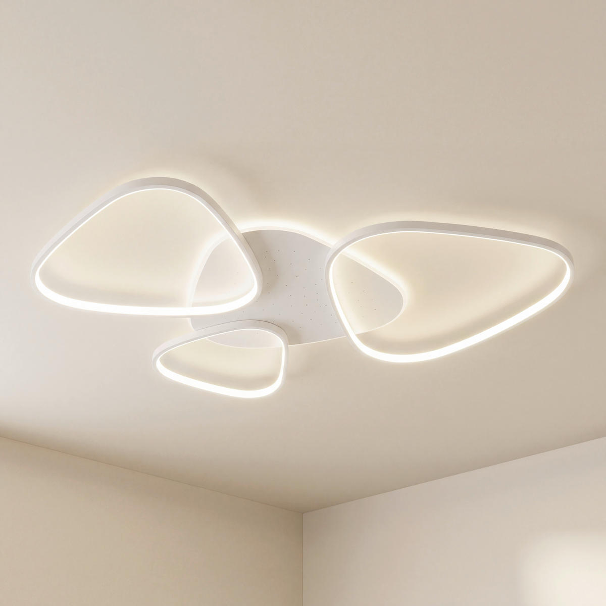 LED-DECKENLEUCHTE Alvia 102,5/72,5/5 cm   - Sandfarben, Design, Kunststoff/Metall (102,5/72,5/5cm) - Novel