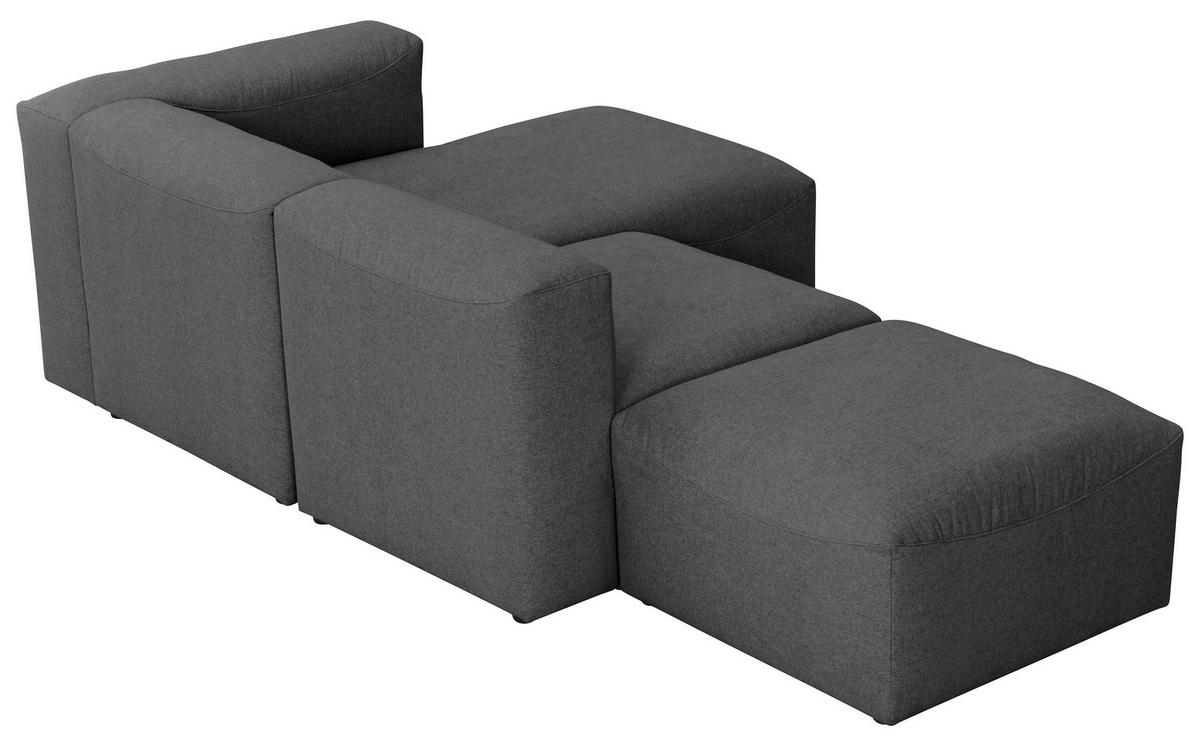 ECKSOFA in Flachgewebe Anthrazit   - Anthrazit, Design, Kunststoff/Textil (250/73/160cm) - Max Winzer