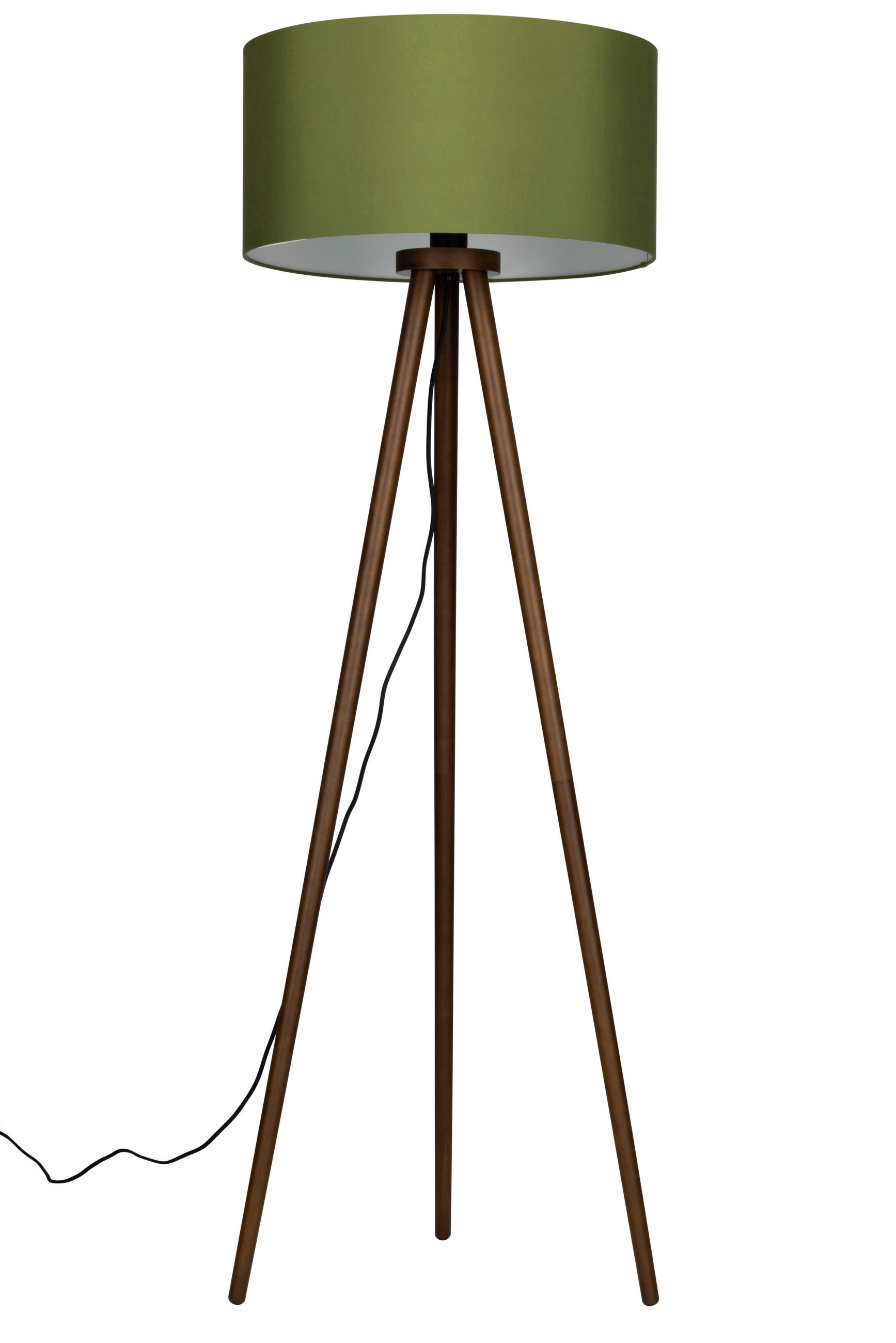 STEHLEUCHTE 50/150 cm  - Walnussfarben/Grün, Trend, Holz/Textil (50/150cm) - Collett's Monde