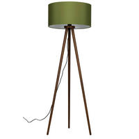 STEHLEUCHTE 50/150 cm  - Walnussfarben/Grün, Trend, Holz/Textil (50/150cm) - Collett's Monde