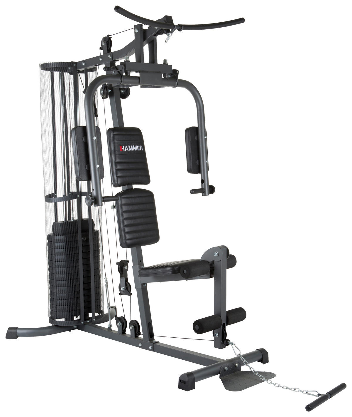 KRAFTGERÄT MULTI-GYMS ULTRA  - Dunkelgrau/Schwarz, MODERN, Kunststoff/Metall (105/200/167cm) - Hammer