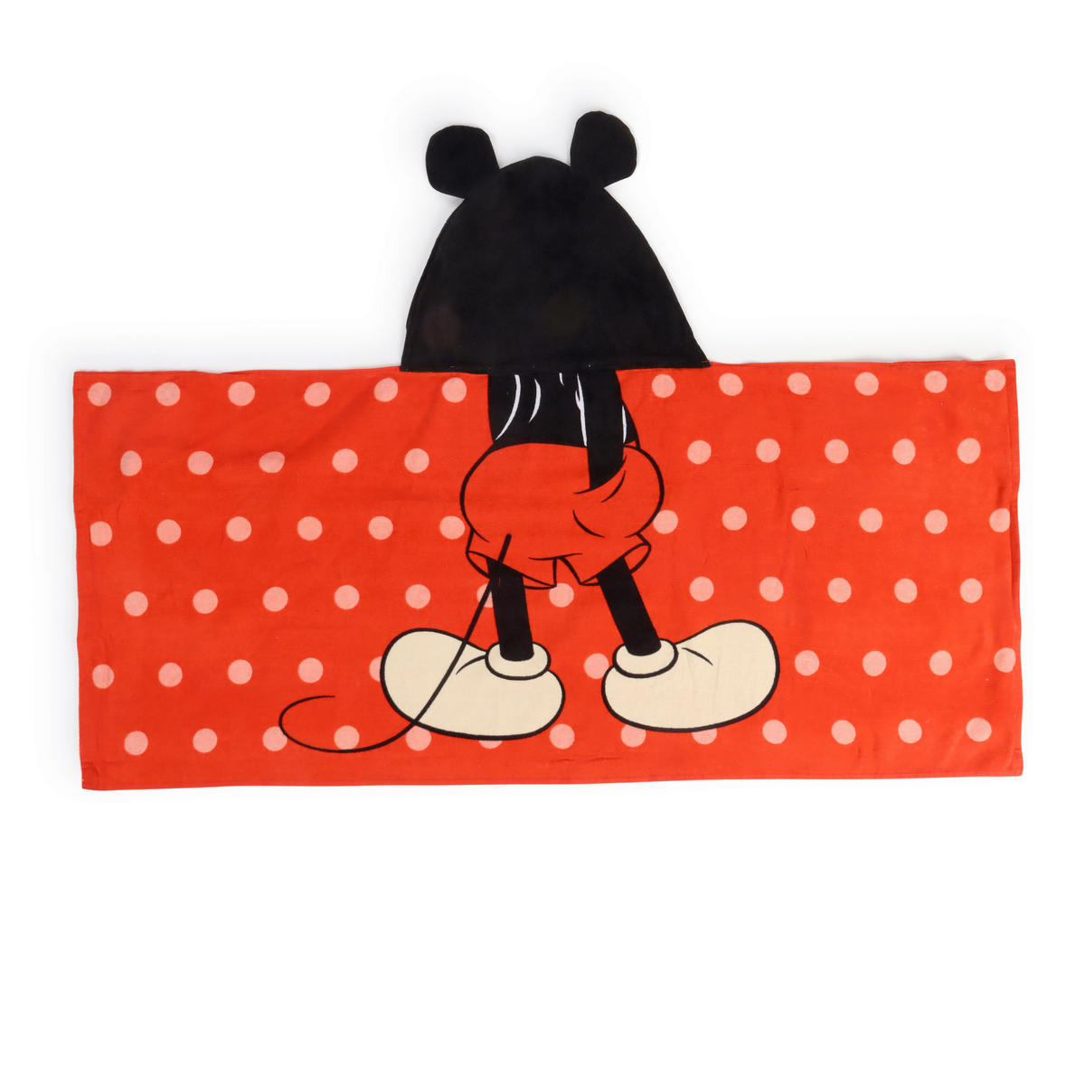 KAPUZENBADETUCH DISNEY MICKEY MOUSE 130/56 cm  - Rot/Schwarz, Basics, Textil (130/56cm)