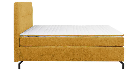 BOXSPRINGBETT 140/200 cm in Currygelb - Currygelb/Schwarz, Design, Textil/Metall (140/200cm) - Esposa