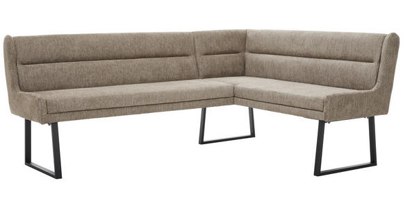 ECKBANK 237/159 cm Webstoff Schwarz, Taupe - Taupe/Schwarz, Design, Textil/Metall (237/159cm) - Novel