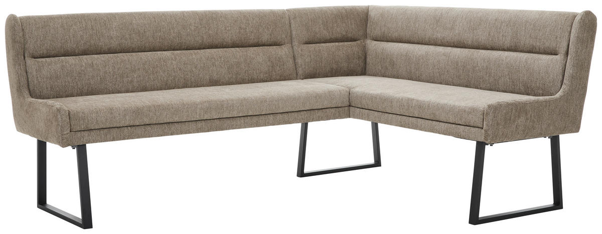 ECKBANK 237/159 cm Webstoff Schwarz, Taupe   - Taupe/Schwarz, Design, Textil/Metall (237/159cm) - Novel
