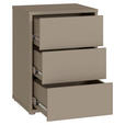 NACHTSCHRANK 50/69/42 cm  - Taupe/Silberfarben, Trend, Holzwerkstoff/Kunststoff (50/69/42cm) - Carryhome