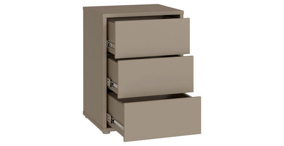 NACHTSCHRANK 50/69/42 cm  - Taupe/Silberfarben, Trend, Holzwerkstoff/Kunststoff (50/69/42cm) - Carryhome