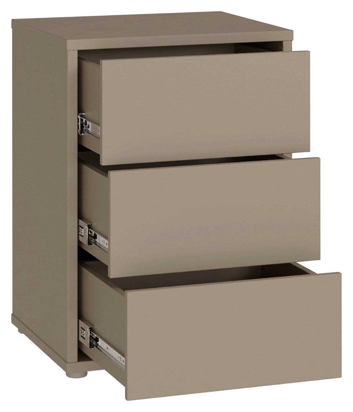 NACHTSCHRANK 50/69/42 cm  - Taupe/Silberfarben, Trend, Holzwerkstoff/Kunststoff (50/69/42cm) - Carryhome