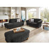 HOCKER in Textil Schwarz  - Schwarz/Naturfarben, Konventionell, Holz/Textil (101/45/66cm) - Sit & More