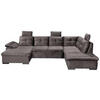WOHNLANDSCHAFT in Mikrovelours Graubraun  - Graubraun/Schwarz, Konventionell, Kunststoff/Textil (127/334/217cm) - Carryhome