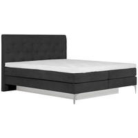 BOXSPRINGBETT 160/200 cm  in Graphitfarben  - Chromfarben/Graphitfarben, Design, Textil/Metall (160/200cm) - Welnova