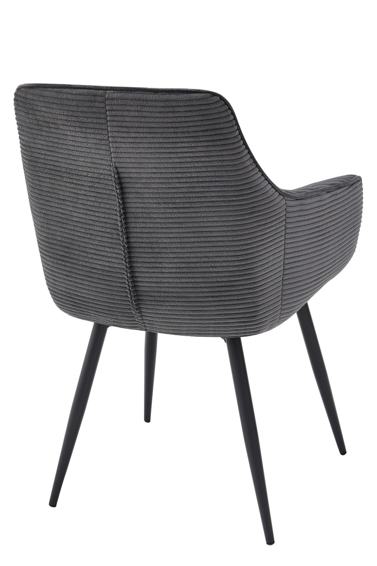 ARMLEHNSTUHL-SET 2 Stück  in Stahl Mikrofaser  - Anthrazit/Schwarz, MODERN, Textil/Metall (55/85/61cm) - MID.YOU