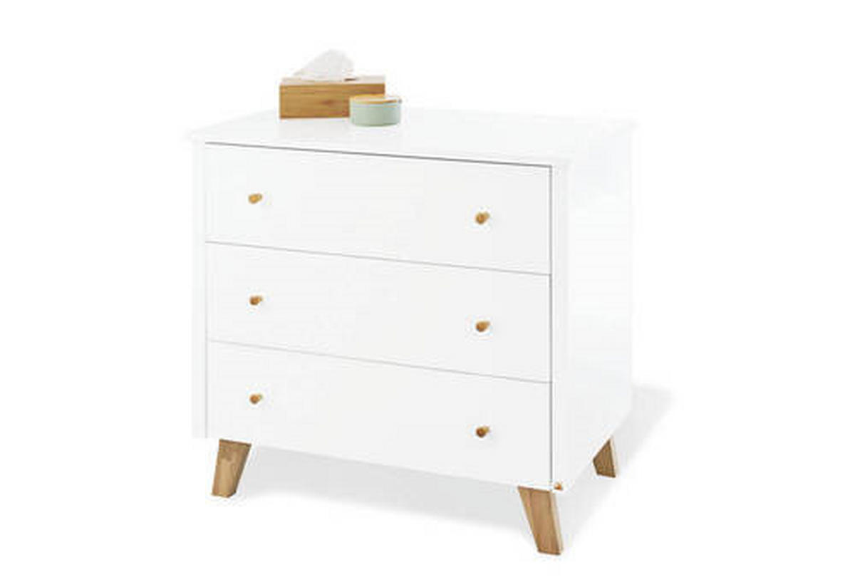 WICKELKOMMODE PINOLINO PAN Weiß, Naturfarben  - Eichefarben/Weiß, Design, Holz/Holzwerkstoff (100/100/56-78cm) - Pinolino