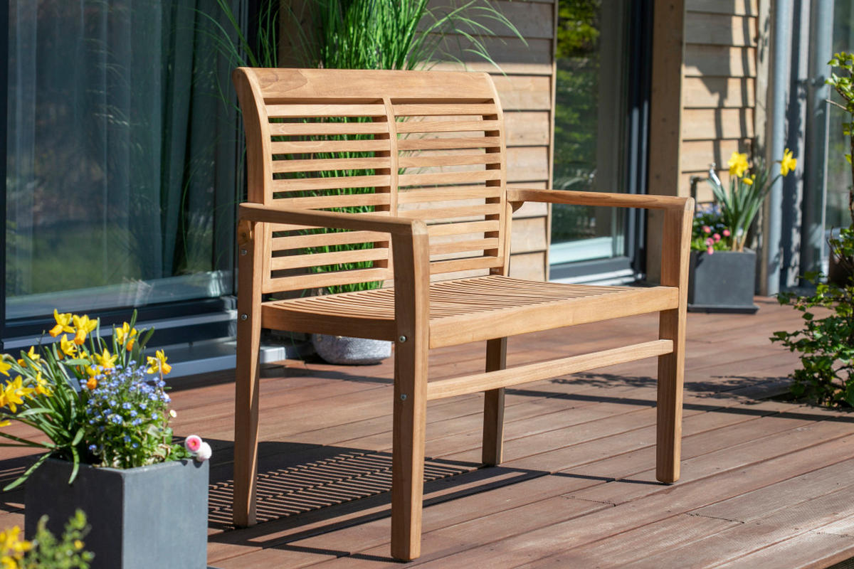 GARTENBANK 120/92/52 cm Teakholz   - Basics, Holz (120/92/52cm) - Gardenson