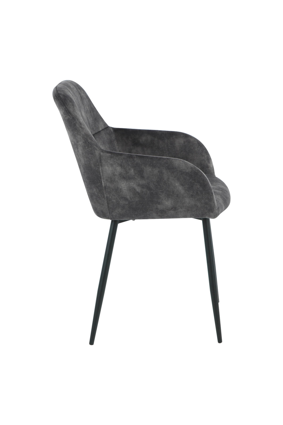 ARMLEHNSTUHL  in Stahl Velours  - Anthrazit, MODERN, Textil/Metall (55/84/61cm) - Livetastic