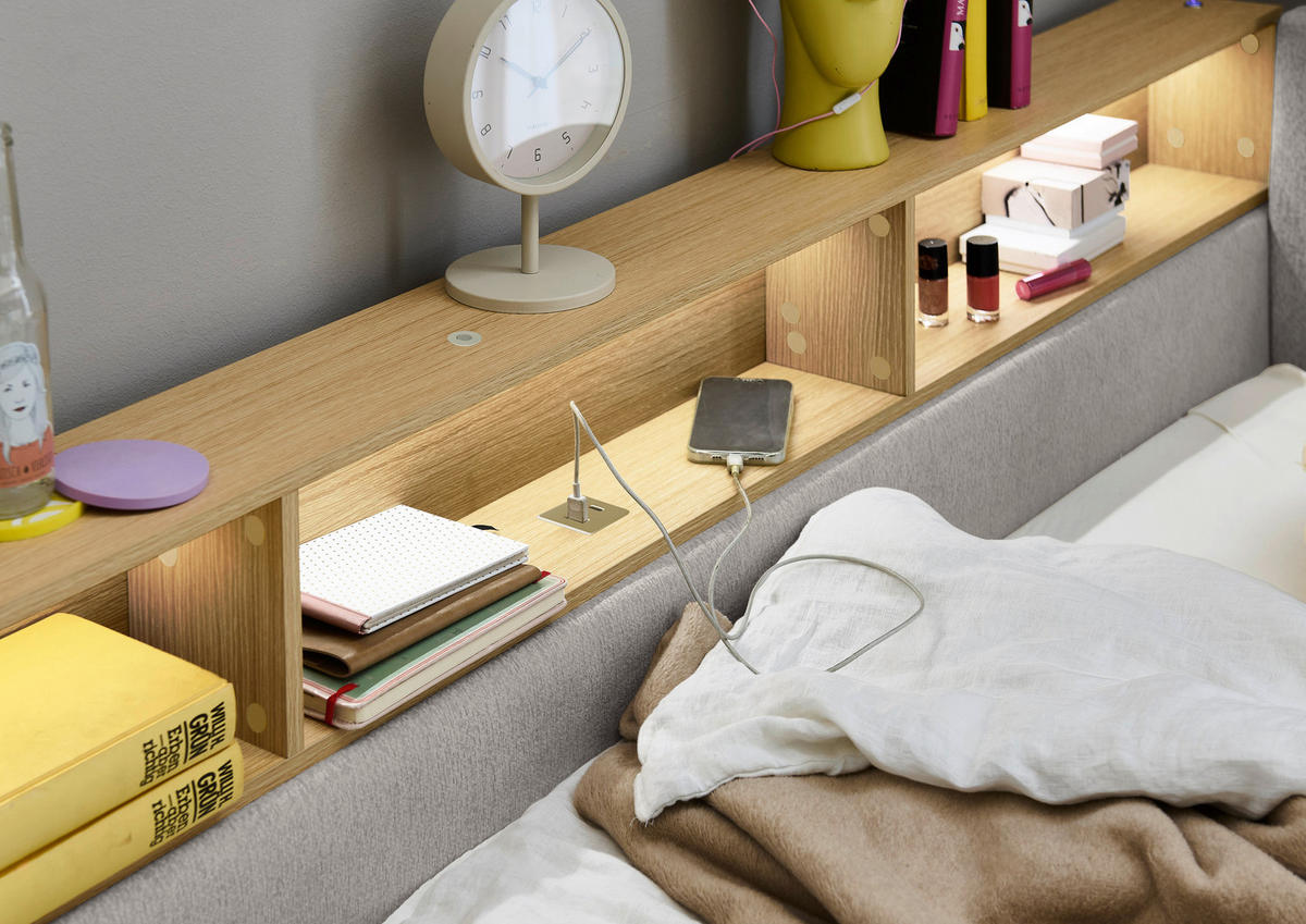 AUSZIEHBETT 90/200 cm,  in Grau, Matratze, Lattenrost  - Grau, MODERN, Holz/Holzwerkstoff (90/200cm) - Stylife