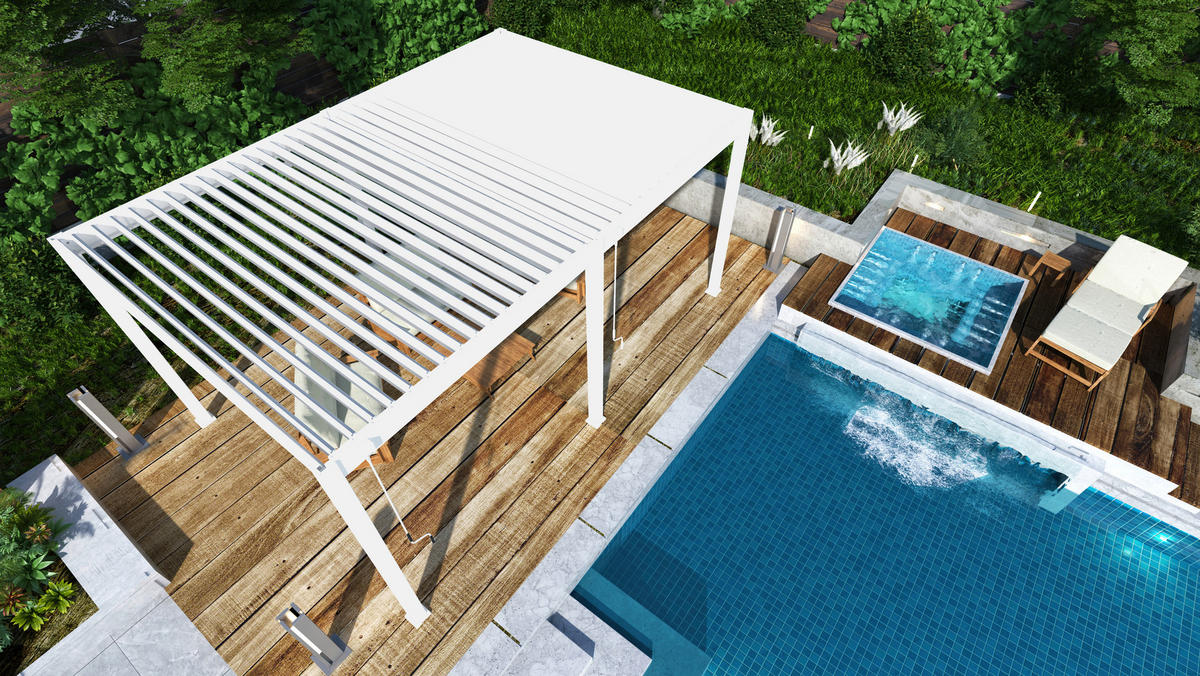 PERGOLA 530/255/360 cm Aluminium  - Weiß, Basics, Metall (530/255/360cm) - Gardenson
