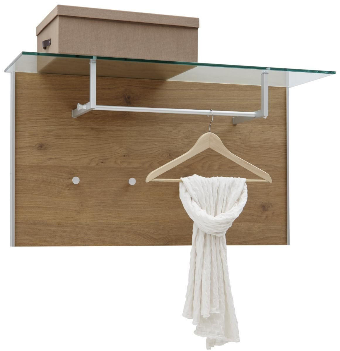 GARDEROBENPANEEL  in 105/57/32,5 cm  - Eichefarben/Alufarben, Design, Glas/Holzwerkstoff (105/57/32,5cm) - Dieter Knoll