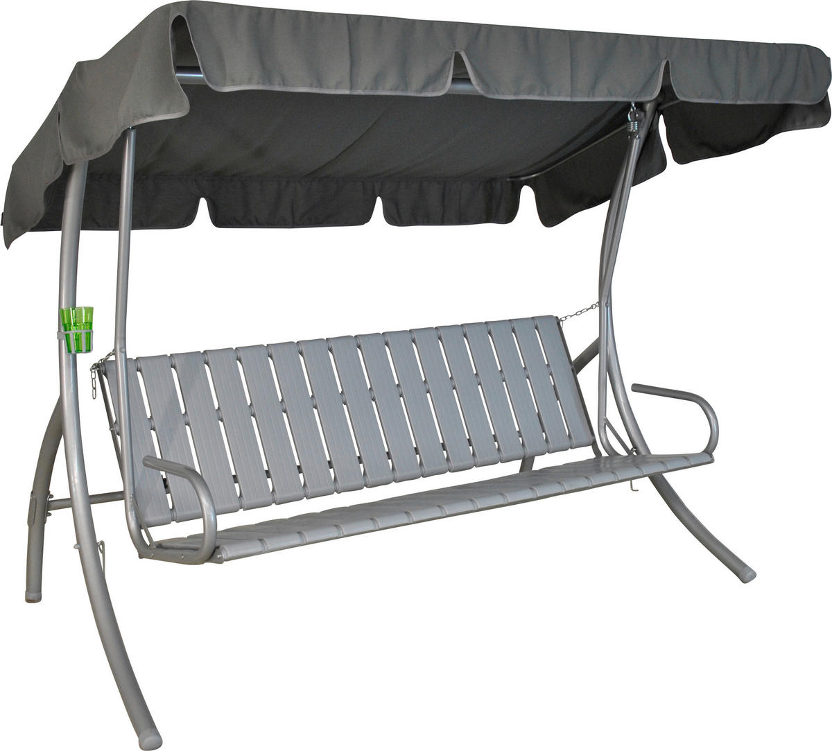 HOLLYWOODSCHAUKEL 210/160/145 cm  - Anthrazit/Grau, Basics, Kunststoff/Textil (210/160/145cm) - Boxxx