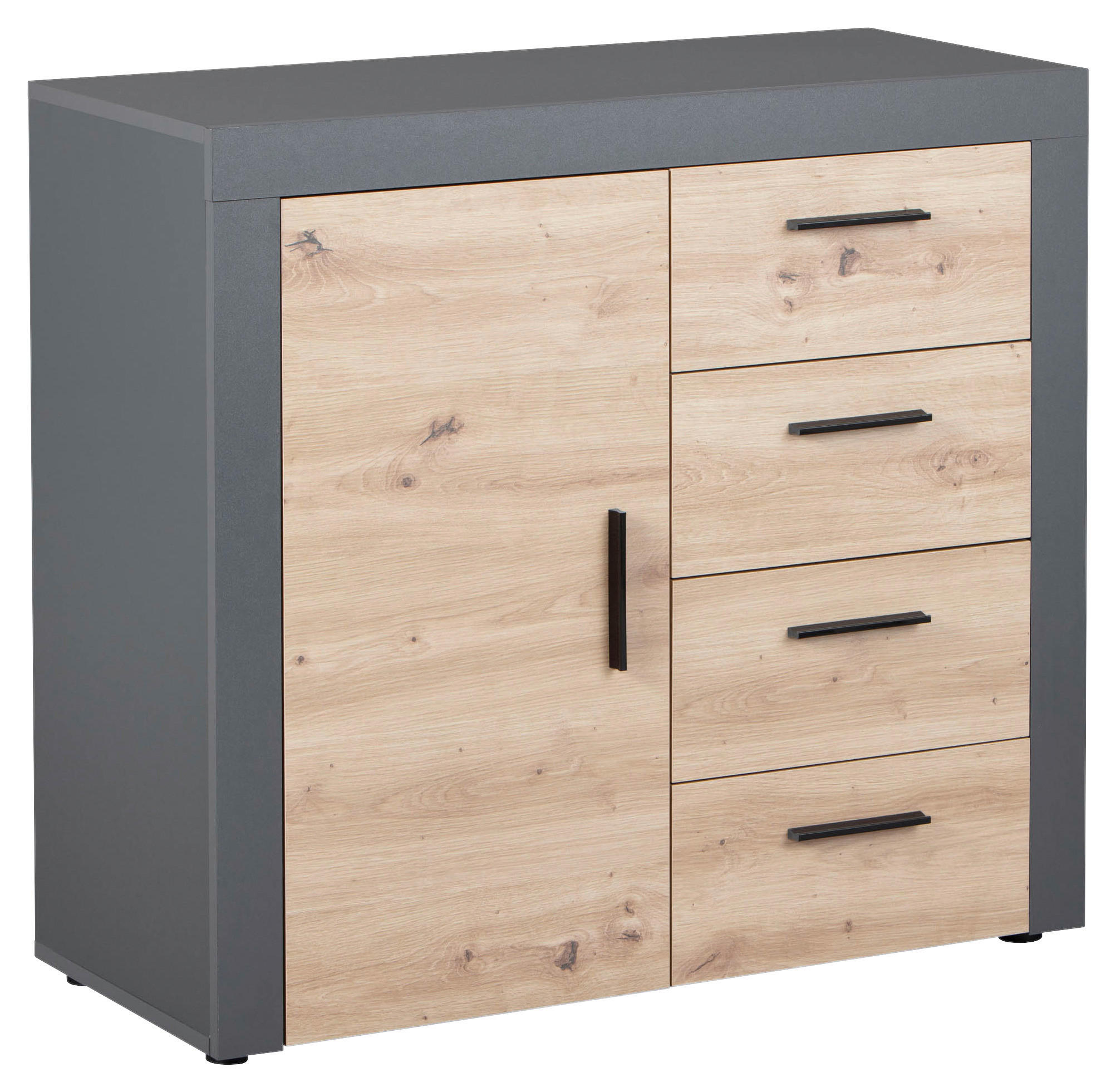 KOMMODE 94/86/40 cm  in Anthrazit, Eiche Artisan  - Anthrazit/Schwarz, KONVENTIONELL, Holzwerkstoff/Kunststoff (94/86/40cm) - MID.YOU