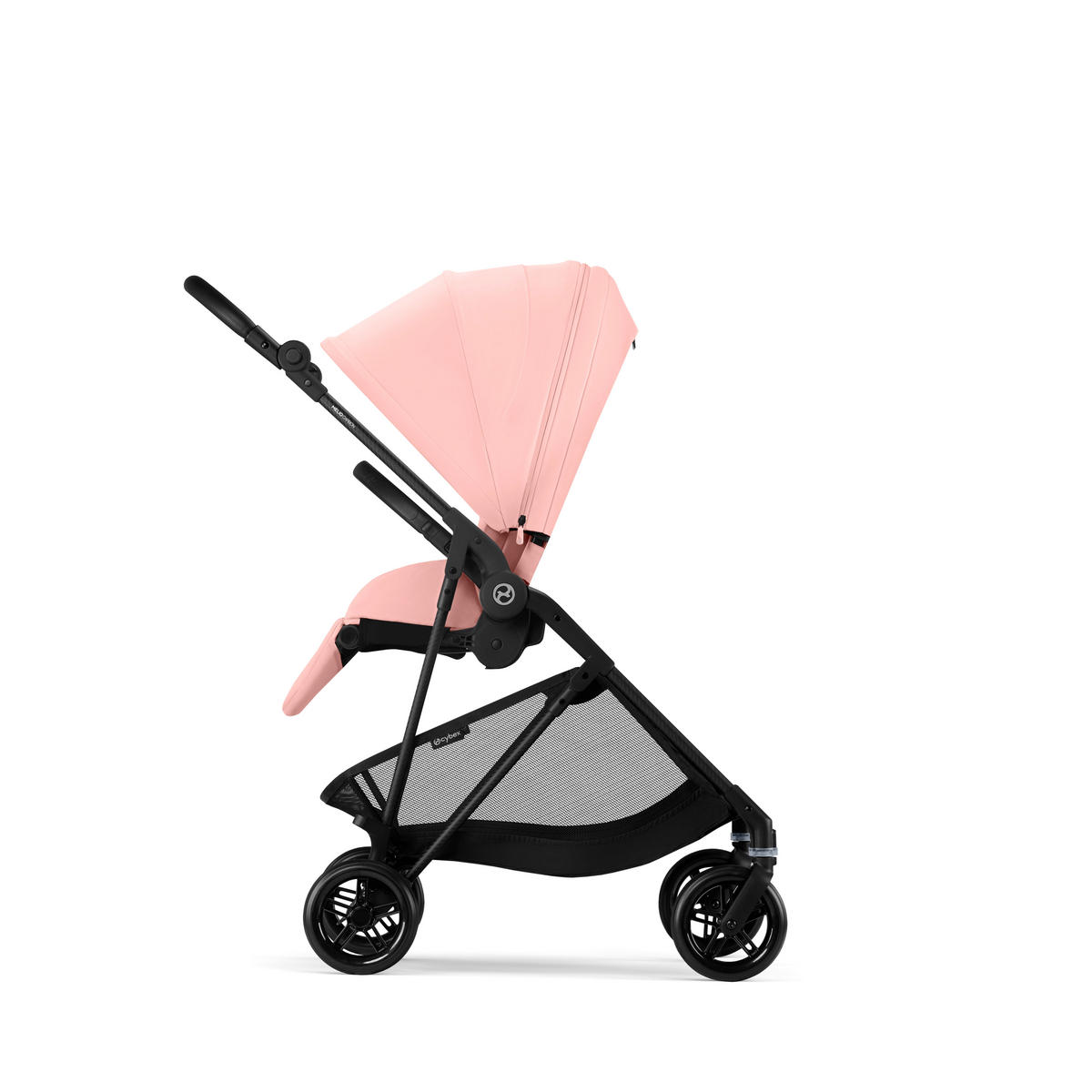 KINDERWAGEN  Melio Carbon  Candy Pink  - Hellrosa/Schwarz, Basics, Textil/Metall (82-91/49/96,5-107cm) - cybex GOLD