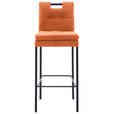 BARHOCKER in Metall, Textil Orange, Schwarz  - Schwarz/Orange, Design, Textil/Metall (42/102/52cm) - Cantus