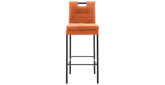 BARHOCKER Webstoff Orange, Schwarz Eisen  - Schwarz/Orange, Design, Textil/Metall (42/102/52cm) - Cantus