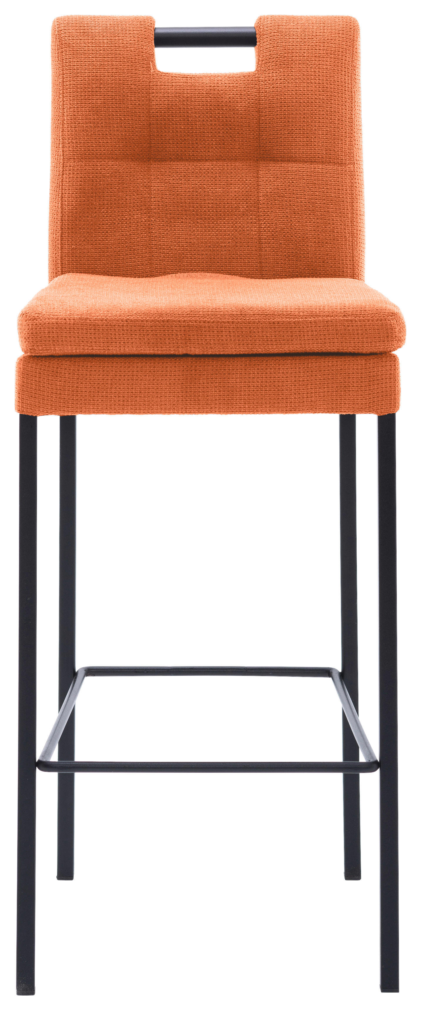 BARHOCKER Webstoff Orange, Schwarz  - Schwarz/Orange, Design, Textil/Metall (42/102/52cm) - Cantus