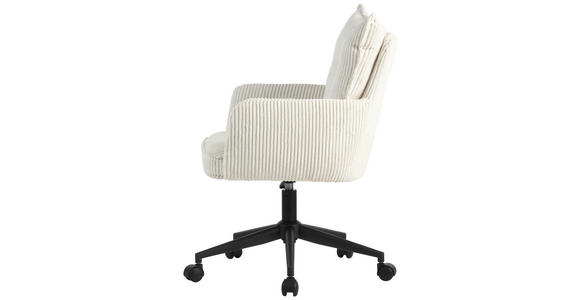 DREHSTUHL in Cord Creme, Schwarz - Creme/Schwarz, Design, Kunststoff/Textil (58/84,5-92/64cm) - Carryhome