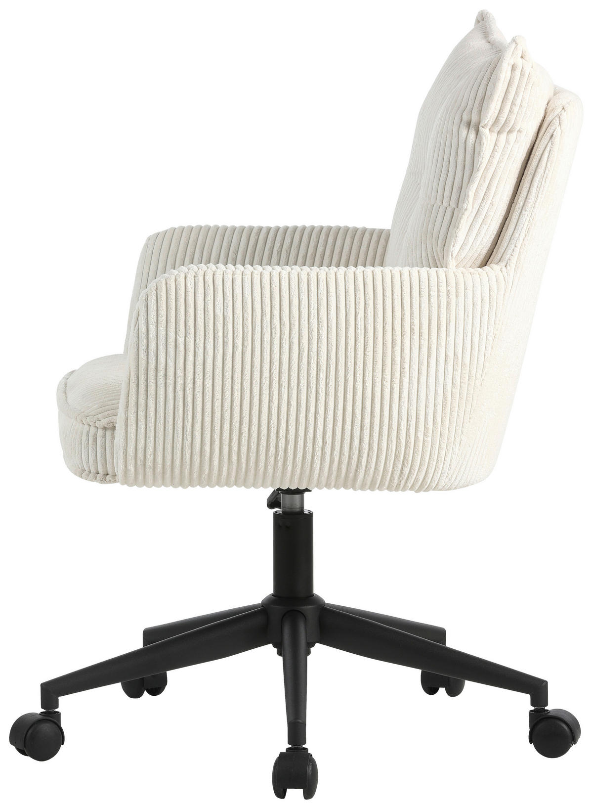 VRTLJIVI STOL kovina, tekstil krem barve, črna  - črna/krem barve, Design, kovina/umetna masa (58/84,5-92/64cm) - Carryhome