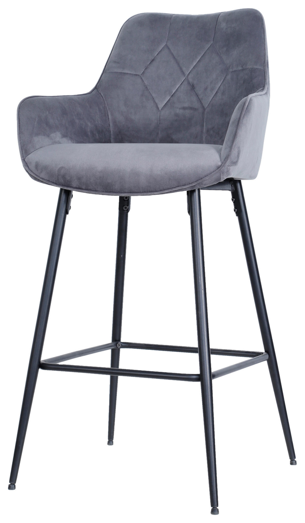 BARHOCKER in Grau, Schwarz  - Schwarz/Grau, MODERN, Holz/Textil (54/109/53cm) - MID.YOU