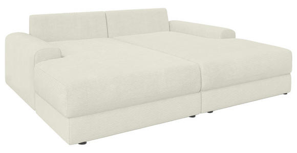 BIGSOFA Cord Perlmutt  - Perlmutt/Schwarz, MODERN, Kunststoff/Textil (234/93/190cm) - Carryhome