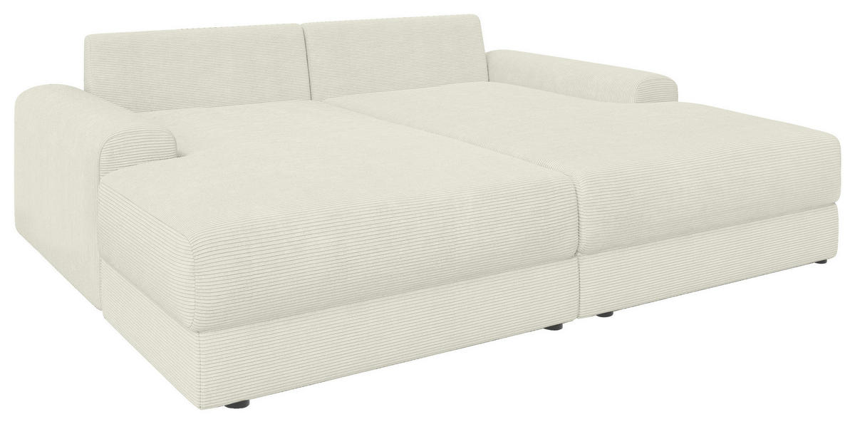 BIGSOFA Cord Perlmutt  - Perlmutt/Schwarz, MODERN, Kunststoff/Textil (234/93/190cm) - Carryhome