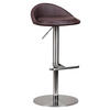 BARHOCKER Lederlook Braun Sitzfläche 360° drehbar  - Silberfarben/Braun, MODERN, Textil/Metall (43/54-79/43cm) - MID.YOU