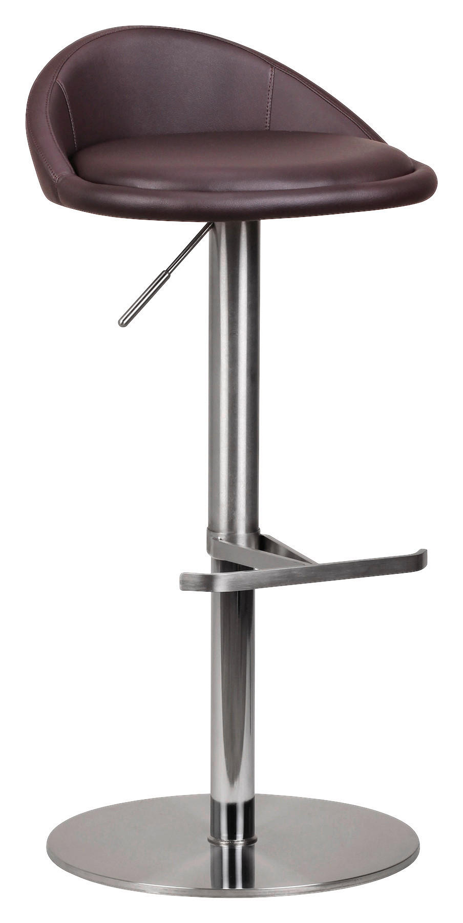 Barhocker Höhenverstellbar Mit Lehne Lederlook Braun