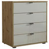 KOMÓD 60/70/43 cm  - Bianco tölgy/Pezsgő, Konventionell, faalapú anyag/Üveg (60/70/43cm) - Dieter Knoll