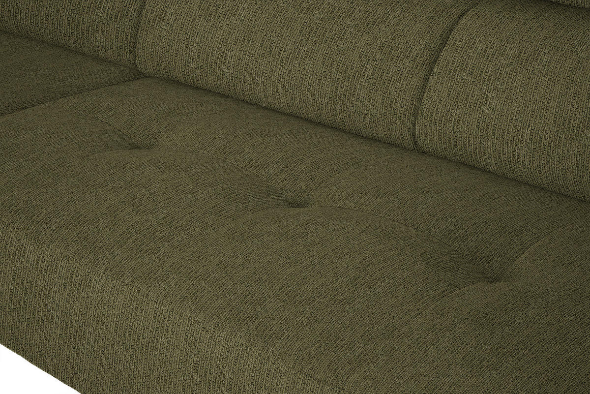 ECKSOFA in Webstoff Olivgrün  205/280 cm  - Schwarz/Olivgrün, Design, Textil/Metall (205/280cm) - Xora