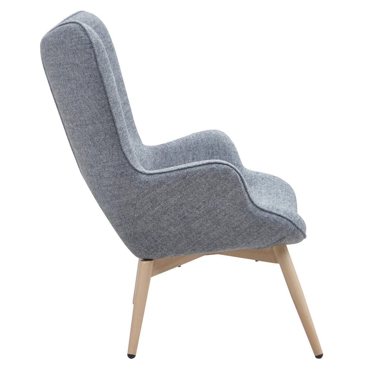 SESSEL in Webstoff Grau  - Eichefarben/Grau, MODERN, Textil/Metall (80/92/99cm) - Livetastic