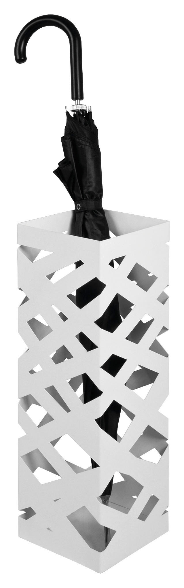 STOJALO ZA DEŽNIKE - bela, Basics, kovina (16/48/16cm) - Xora
