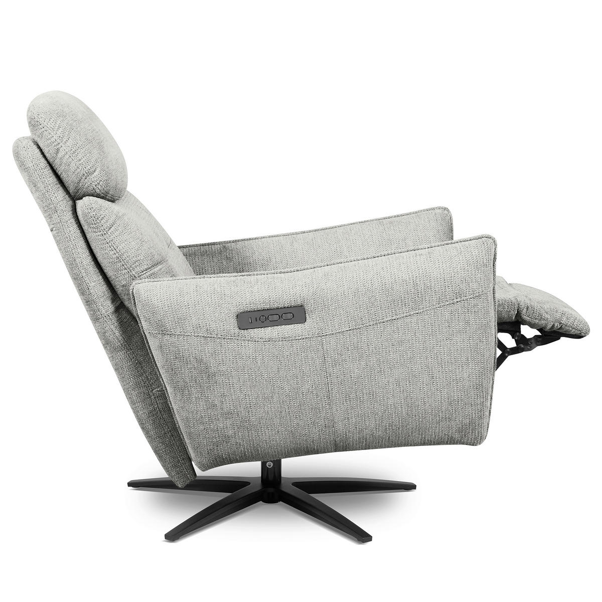 RELAXSESSEL in Textil Grau  - Schwarz/Grau, Design, Textil/Metall (77/107/88cm) - Livetastic