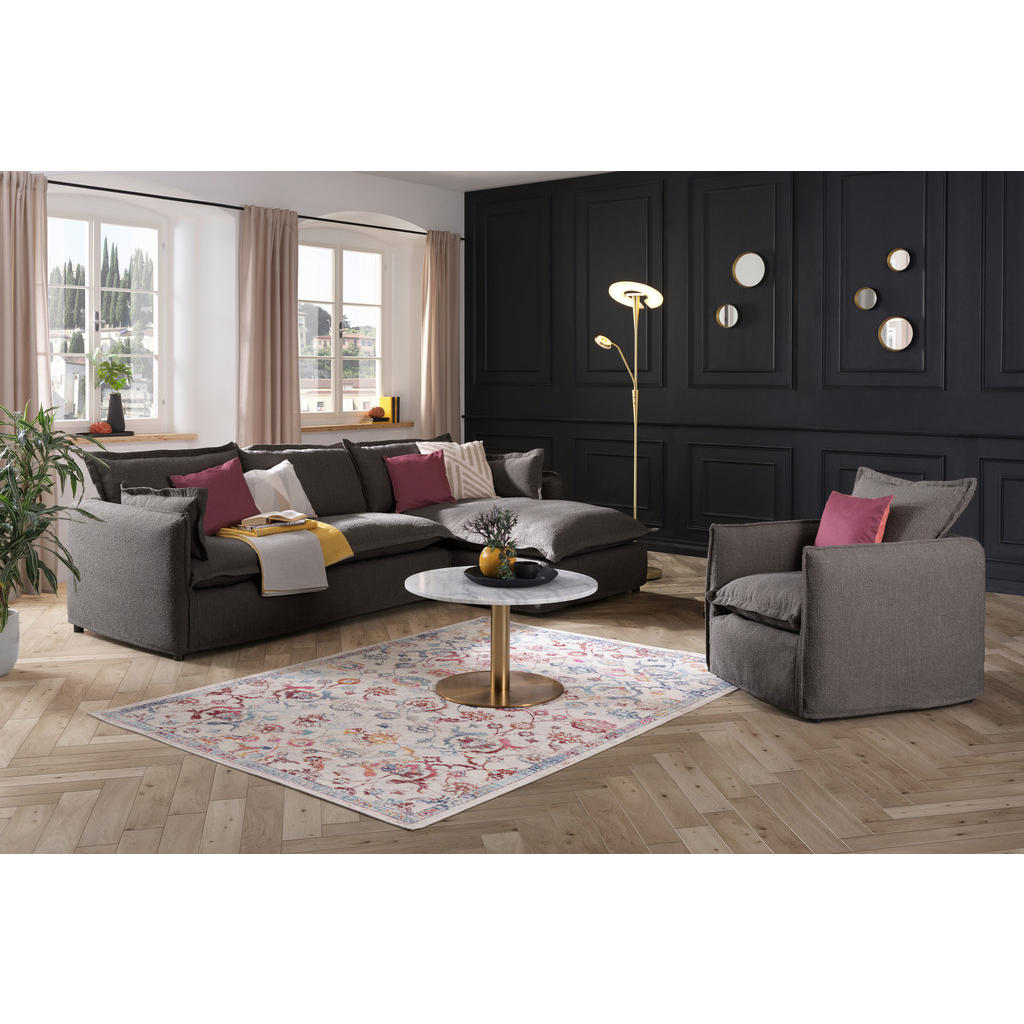 Thumbnail - Livetastic Hussen-Ecksofa, Grau, Textil, 3-Sitzer, Ottomane rechts, L-Form, 295x165 cm, Rücken echt, Wohnzimmer, Sofas &...