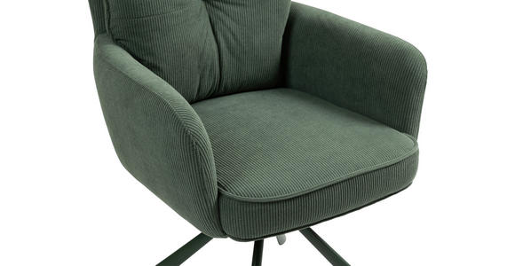 ARMLEHNSTUHL in Feincord - Grün, Design, Textil/Metall (61/95/67cm) - Novel