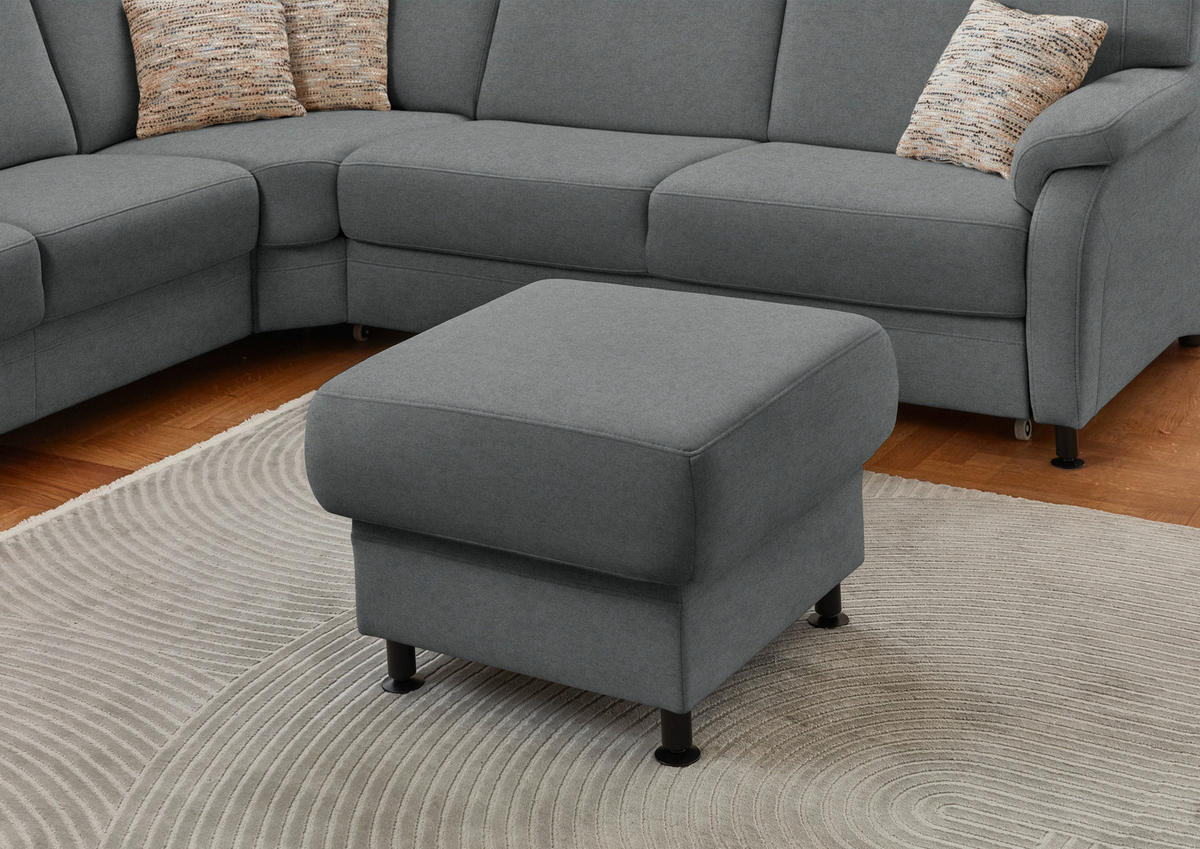 ECKSOFA Flachgewebe Anthrazit  - Anthrazit/Schwarz, Konventionell, Textil/Metall (287/269cm) - Beldomo System