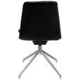 STUHL  in Aluminium Echtleder pigmentiert Metall, Leder  - Schwarz/Alufarben, Design, Leder/Metall (46/81,5-84,5/55cm) - Johann Jakob
